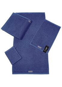 Ross , Waschhandschuh »Smart« Uni-Rippe mit Velourslabel , royalblau , Obermaterial: 100% Baumwolle , B/L: 16 cmx21 cm