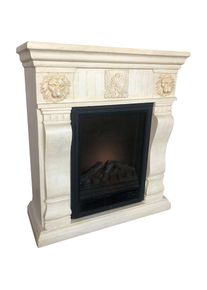 abc HOME, Elektrokamin dimmbar, 900/1800 W, Creme, Creme