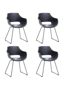 MCA furniture , Schalenstuhl &raquo;Rockville&laquo; (Set) 4 Stk.4er-Set, Kufe, Kunststoff, Belastbarkeit 120 kg, Sitzh&ouml;he ca. 46 cm , schwarz