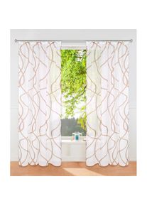 my home , Gardine »Bene« Kräuselband 1 Stk. tlg. Transparent, gemustert, glatt, verschiedene Größen , taupe , Obermaterial: 100% Polyester , 225 cm
