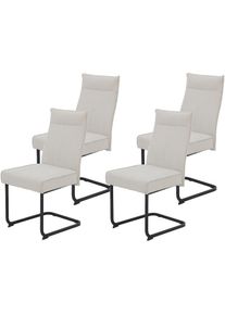 Hela , Freischwinger &raquo;KAREN Esszimmerstuhl&laquo; (Set) 4 Stk.XL-Breite, Komfortsitz, Federkern, Griff, 140kg belastbar , Beige/Schwarz + Schwarz