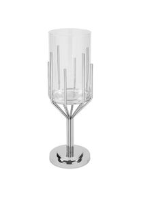 Fink, Windlicht &raquo;LUXOR&laquo; Silberfarben - aus Aluminium, Edelstahl und Glas, silberfarben, Aluminium, Edelstahl, Glas, B/H/T: 49,5 cm, silberfarben