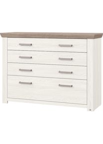 set one by Musterring, Kommode &raquo;York Schlafen&laquo; 1 Stk. tlg. 8 Schubk&auml;sten an 4 Fronten, zwei Farbvarianten, Metallgriff, B129cm, Pino Aurelio/Eiche 