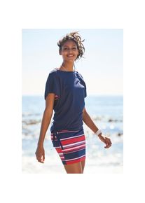 Kangaroos, Damen, Jerseykleid Set, mit T-Shirt, 2 Stk. tlg. Mini-L&auml;nge, l&auml;ssiger Stil, elastisches Material, marine, rot-blau-gestreift, N-Gr, 36/38 -