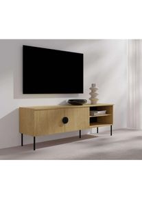 Home Affaire, Lowboard &raquo;BELLOT TV-Schrank mit 2 T&uuml;ren, Ma&szlig;e B/T/H: 160/40/53, 6 cm&laquo; 1 Stk. tlg. in baltischer Eichenfarbe, mit holz&auml;hnlicher Struktur,
