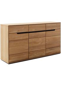 MCA living, Sideboard &raquo;Araya Sideboard&laquo; 1 Stk. tlg. Schubk&auml;sten/ T&uuml;ren ged&auml;mpft, Holzfarben, Holzwerkstoff, Massivholz, B/H/T: 152,5 cm x 82 cm x 40,5