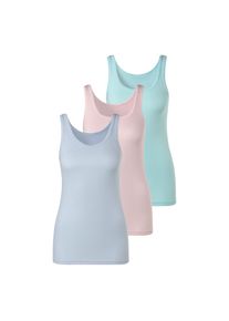 Petite Fleur , Achselhemd 3er-Pack, aus reiner Baumwolle, Tanktop, Unterziehshirt , blau, rosé, mint , 40 , 40 , Achseltops im praktischen 3er-Pack