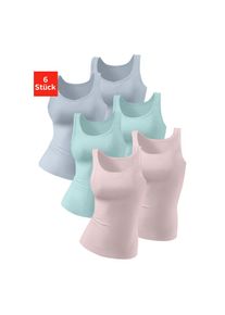 Petite Fleur , Achselhemd 6er-Pack, aus reiner Baumwolle, Tanktop, Unterziehshirt , blau, rosé, mint , 42 , 42 , Achseltops im praktischen 6er-Pack