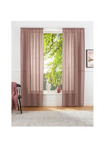 LeGer Home by Lena Gercke, Vorhang &raquo;Lanea&laquo; Stangendurchzug 1 Stk. tlg. Leinenoptik, 1 Schal, verschiedene Gr&ouml;&szlig;en, terra, Baumwolle, Polyester, 175 cm,