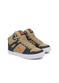 DC Shoes , Sneaker »Pure High-Top« , Grey/Tan/Orange , 7,5(40) , 7,5(40) , Leder-, Nubukleder- und/oder Wildlederobermaterial