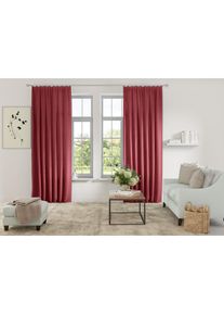 my home , Vorhang »Parry« Kräuselband 2 Stk. tlg. 2-er Set, blickdicht, monochrom, basic, einfarbig, Bestseller , bordeaux , Obermaterial: 100%...