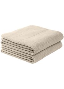 Schiesser , Duschtücher »Turin aus 100% Baumwolle in dezenter Reiskornoptik« MADE IN GREEN by OEKO-TEX , Helltaupe , Obermaterial: 100% Baumwolle...