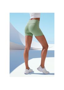 Vivance active , Shorts Sportshorts mit breiten Bündchen und Druck , mintgrün, silber , N-Gr , S (36/38) -N-Gr , S (36/38) , Performance Shorts mit...