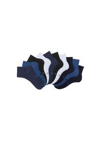 H.I.S. H.I.S, Damen, Kurzsocken Packung, 10 Stk. tlg. mit eingestrickten Symbolen, 2x schwarz, 2x blau, 2x blau meliert, 2x jeans meliert, 2x wei&szlig;, 39-42, 2x