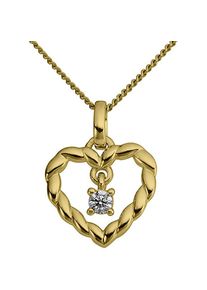 Firetti , Juegendliche , Kettenanhänger »Schmuck Geschenk Gold 333 Halsschmuck Anhänger für Halskette Herz« () mit Diamant , gelbgoldfarben +...