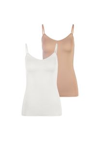 Lascana , Unterhemd Packung, 2er-Pack, 2 Stk. tlg., Spaghettiträger-Top, Unterziehshirt , sand, creme , 40/42 , 40/42 , Lascana Spaghettitop im...