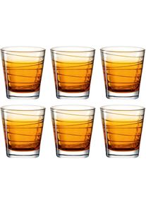Leonardo, Whiskyglas &raquo;VARIO STRUTTURA&laquo; 250 ml, 6-teilig, orange, Glas, &Oslash; 8,3 cm x 9 cm, orange
