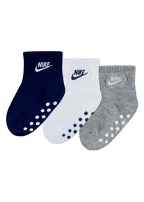 Nike Sportswear , Socken »NHN CORE FUTURA GRIPPER« 3 Stk. tlg. für Babys Gr. 18,5 bis 23,5 , grau, weiß, blau , 18,5/23,5 (3/4,5) , 18,5/23,5...