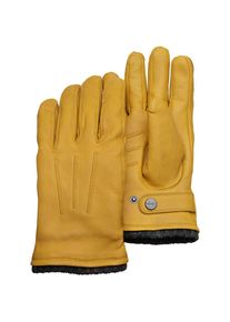 Pearlwood , Lederhandschuhe »Newton« leichte Vintage Optik durch Waxfinish , gelb