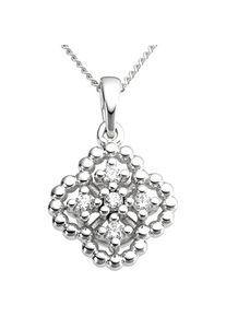 Firetti , Juegendliche , Kettenanhänger »Schmuck Geschenk Gold 333 Halsschmuck Anhänger Blume / floral« () mit Diamant , weißgoldfarben + Wweiss ,...
