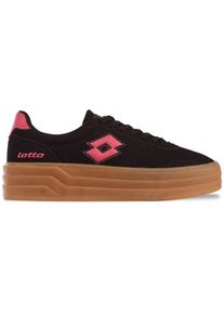 Lotto, Damen, Sneaker - mit gepolsterter Schaftkante, BLACK-PINK, 36, BLACK-PINK, Retrosneaker von Lotto f&uuml;r Damen