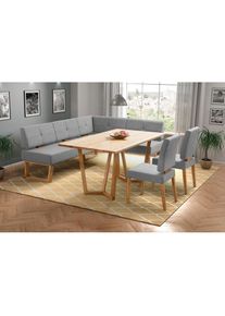 Home Affaire, Eckbankgruppe &raquo;Ponza Eckbank K&uuml;chenbank BESTSELLER&laquo; Set, 4 Stk. tlg. Sitzgruppe Esszimmer St&uuml;hle Tisch und Bank bequem gepolstert, 