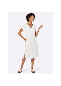 Casual Looks , Damen , Sommerkleid »Kleid« Nahttasche , weiß , Normalgrößen , 52 -Normalgrößen , 52 , reine Baumwolle