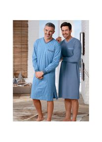 King´S Club Kings Club , Damen , Nachthemd »Nachthemden« Brusttasche , blau + blau-bedruckt , Normalgrößen , 48/50 -Normalgrößen , 48/50 , Single-Jersey