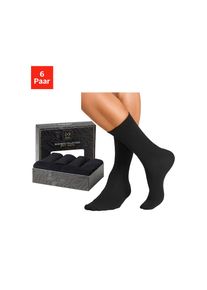 John Devin , Damen , Businesssocken Packung, 6 Stk. tlg. lange Form, wertig in Box verpackt , 6x schwarz , 43-46 , 43-46 , Basic Business Socken in...