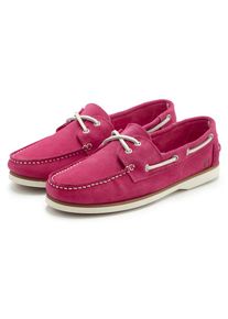 ELBSAND, Damen, Bootsschuh Slipper, Halbschuh, Schn&uuml;rschuh aus Leder Unisex, pink, 46, pink, Modischer Bootsschuh aus hochwertigem Veloursleder