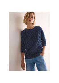 Cecil , Damen , Jacquardpullover mit Jaquard Struktur , universal blue , XL (44) , XL (44) , Pullover von Cecil