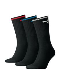 Puma , Sportsocken »UNISEX STRIPED CREW SOCK 3P« 3 Paar tlg. Komfort-Bund, Frottee-Polsterung, flache Zehennaht , black , 47-49 , 47-49 , Unisex...