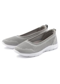 Lascana , Sneaker Ballerinas ultraleichter Slipper, Freizeitschuh zum Reinschlüpfen VEGAN , grau , 44 , 44 , Textilschuhe, Stoffschuhe - besonders...