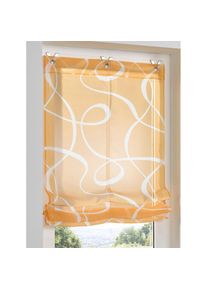 HEINE HOME, Raffrollo mit Hakenaufh&auml;ngung, gelb-wei&szlig;, 140 cm, gelb-wei&szlig;