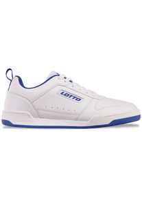 Lotto, Damen, Sneaker - mit wertig eingelassenem Weblogo, WHITE-BLUE, 42, WHITE-BLUE, Cleaner Unisex Sneaker im Retro-Look