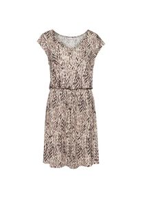 Lascana, Damen, Strandkleid Ohne Taschen mit Alloverprint, Sommerkleid, braun bedruckt, N-Gr, 46 -N-Gr, braun bedruckt, Kurze Fl&uuml;gel&auml;rmel