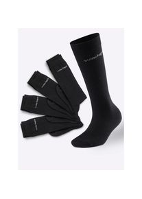 wäschepur wäschepur , Damen , Kniestrümpfe 4 Paar tlg. , schwarz , 2 , 2 , mit 53% Wolle