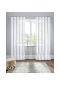 Home Affaire, Gardine &raquo;Adele&laquo; Kr&auml;uselband 1 Stk. tlg. transparent, mit floraler Stickerei, Voile, wei&szlig;, Voile, Polyester, 145 cm, wei&szlig;