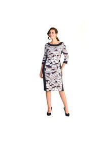 HERMANN LANGE Collection , Etuikleid Ohne Taschen mit grafischem Muster , nature-schwarz , N-Gr , 46 -N-Gr , 46 , 3/4 Arm- Kleid von Hermann Lange