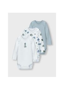 name it , Schlafoverall »NBMBODY 3P LS BABY ELEPHANT NOOS« Packung, 3 Stk. tlg. , Baby Blue , 56 , 56 , 3-er Set Bodys von name it für Jungen