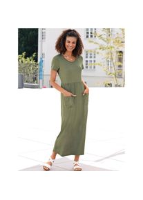 Casual Looks , Damen , Jerseykleid »Jersey-Kleid« aufgesetzte Taschen , khaki , Normalgrößen , 38 -Normalgrößen , 38 , Viskose-Qualität