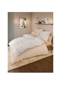 wäschepur wäschepur , Bettwäsche 2 Stk. tlg. , beige-bedruckt , 100% Baumwolle , B/L: 135 cm x 200 cm