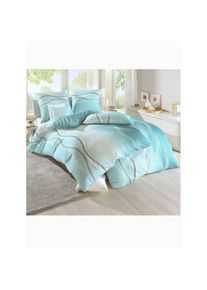 Bierbaum , Bettwäsche 1 Stk. tlg. , wintertürkis , 100% Baumwolle , B/L: 135 cm x 200 cm