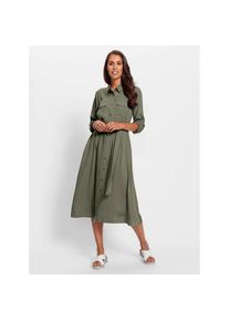 Heine, Damen, Hemdblusenkleid &raquo;Hemdblusenkleid&laquo; Eingrifftaschen, khaki, Normalgr&ouml;&szlig;en, 46 -Normalgr&ouml;&szlig;en, khaki, Mit Bindeg&uuml;rtel