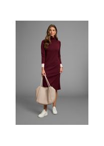 HECHTER PARIS, Damen, Strickkleid Ohne Tasche mit Kontraststreifen, bordeaux-mel, N-Gr, 36 -N-Gr, bordeaux-mel, Bequemer Feinstrick mit dehnbarer 