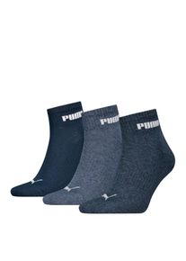 Puma , Damen , Kurzsocken »CUSHIONED NEXT QUARTER 3P« 3 Paar, 3 Stk. tlg. mit gepolsterter Sohle , navy , 39-42 , 39-42 , Unterstützung des...