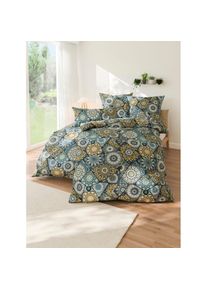 wäschepur wäschepur , Bettwäsche 2 Stk. tlg. , schwarz-topas-bedruckt , 100% Baumwolle , B/L: 135 cm x 200 cm