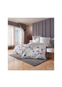 wäschepur wäschepur , Bettwäsche 2 tlg. , weiß-jeansblau-bedruckt , 100% Baumwolle , B/L: 135 cm x 200 cm