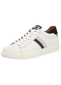 RIEKER Sport , Damen , Sneaker mit Leder-Innenfutter, Freizeitschuh, Halbschuh, Schnürschuh , weiß-dunkelblau , 45 , 45 , Sneaker mit Kontrastbesatz