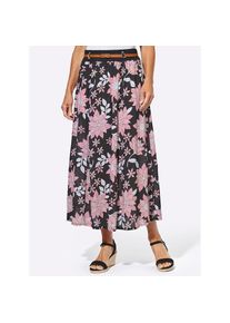 Inspirationen, Damen, Bahnenrock, schwarz-gemustert, 48, schwarz-gemustert, gewebte Qualit&auml;t